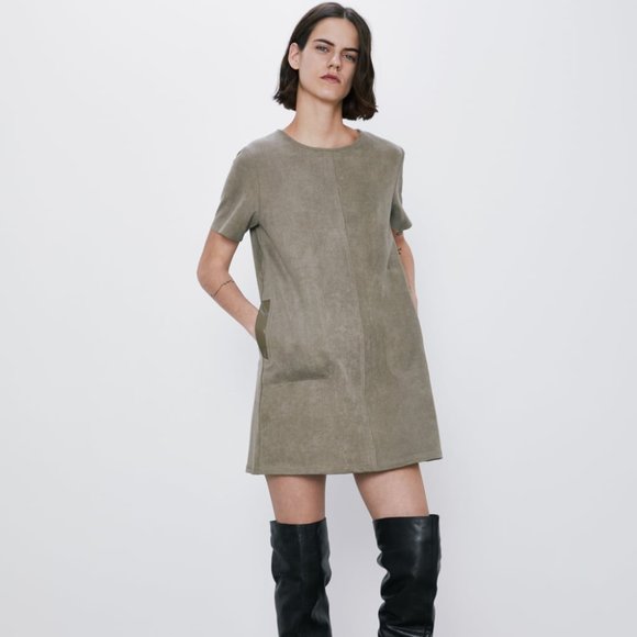 Zara Faux Suede Dress - Picture 1 of 6